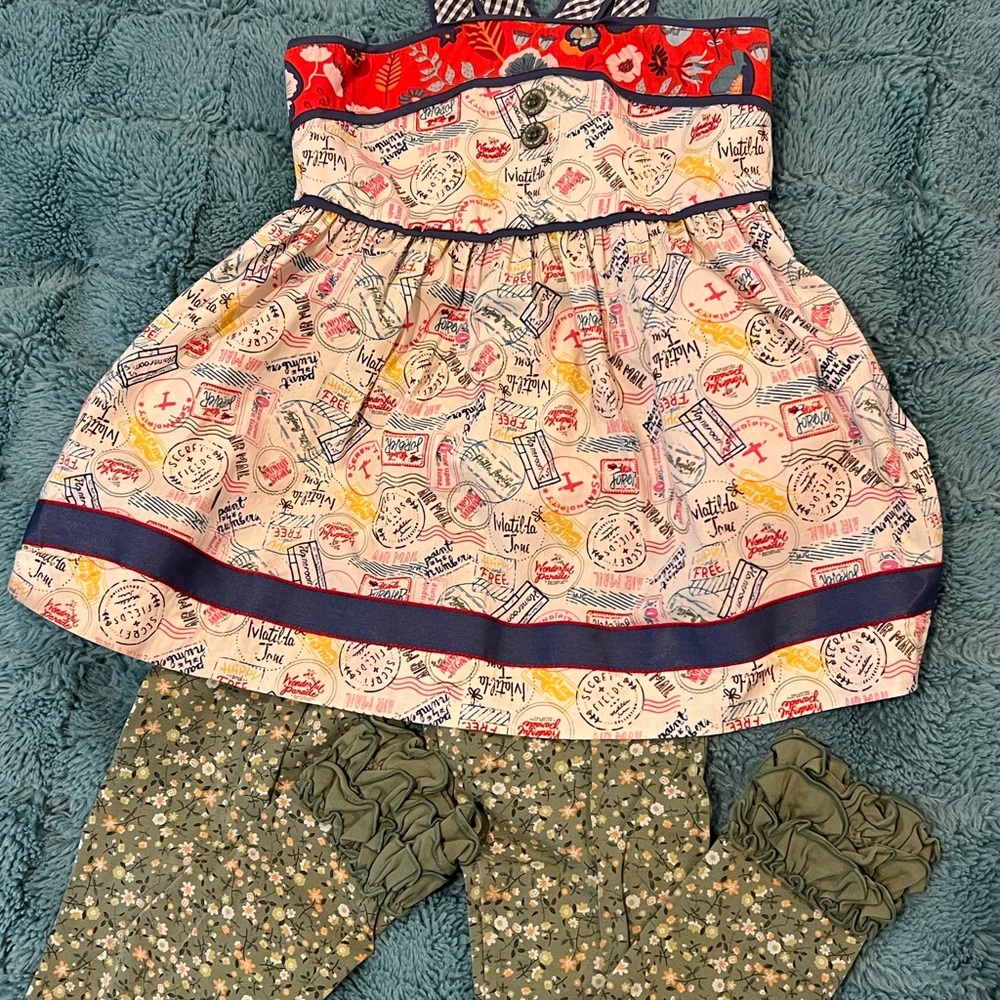 Matilda Jane Set Girls Size 8 SEE NOTE - color back of tunic